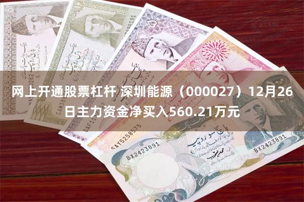 网上开通股票杠杆 深圳能源（000027）12月26日主力资金净买入560.21万元